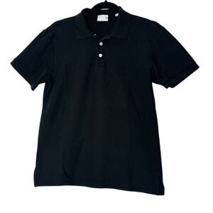 Handvaerk Polo Shirt Mens Medium Black Premium Peruvian Pima Cotton Short Sleeve